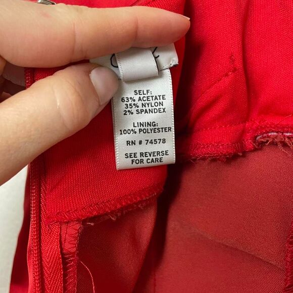 Cache Red Satin Sleeveless Bodycon Stretch Midi Party Dress Ruched Detail Size 6 - Picture 6 of 6